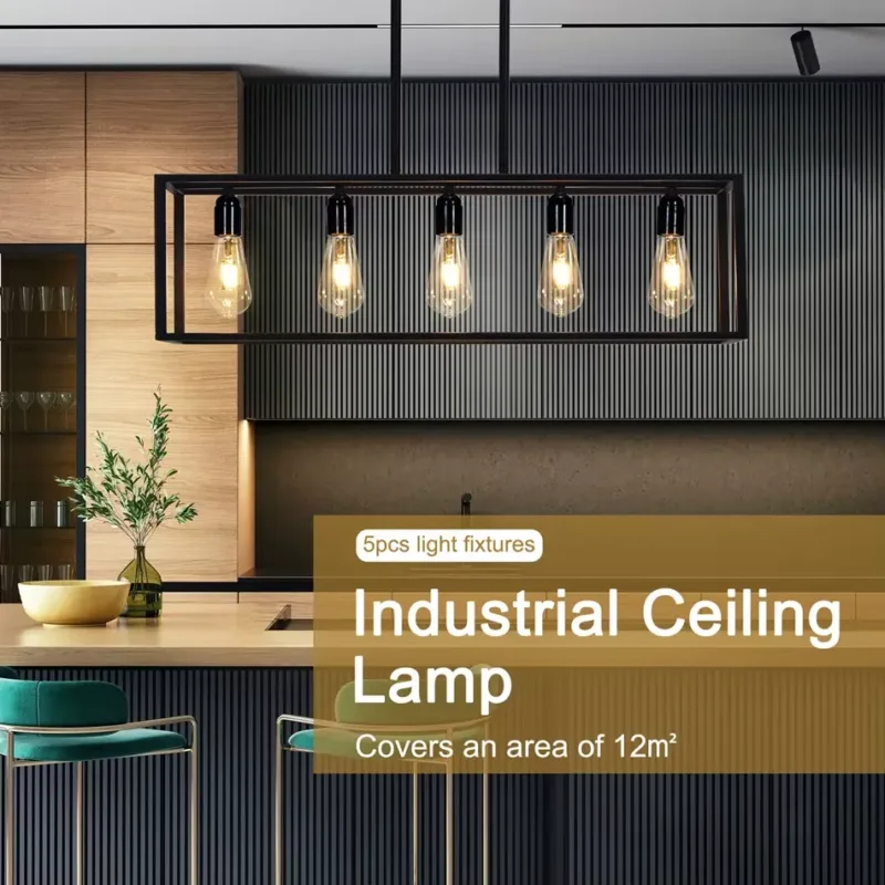 5-Bulb Ceiling Lamp Installed in Foyer