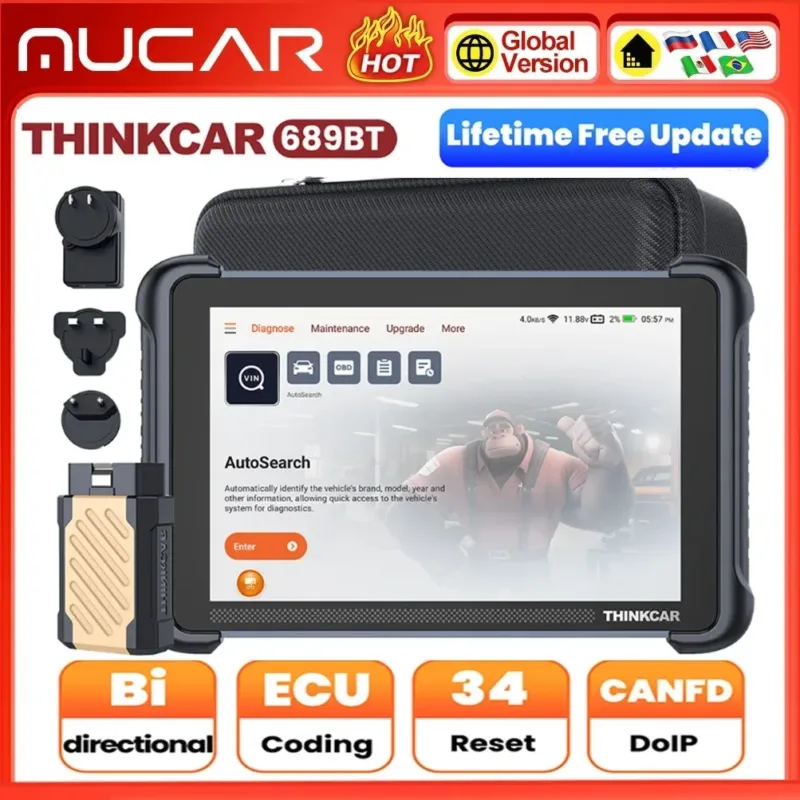 THINKCAR 689BT scanner performing full-system vehicle diagnostics