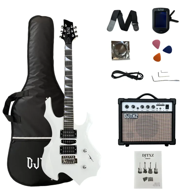 Electric Speaker Amplifier Guitar – White color