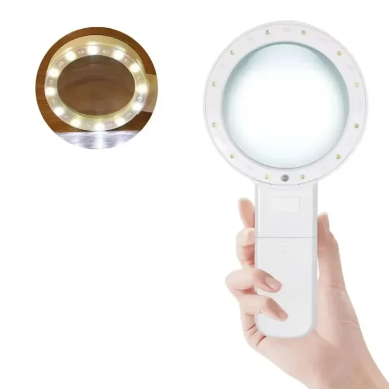 Handheld Magnifying Glass - 12 LED lights
