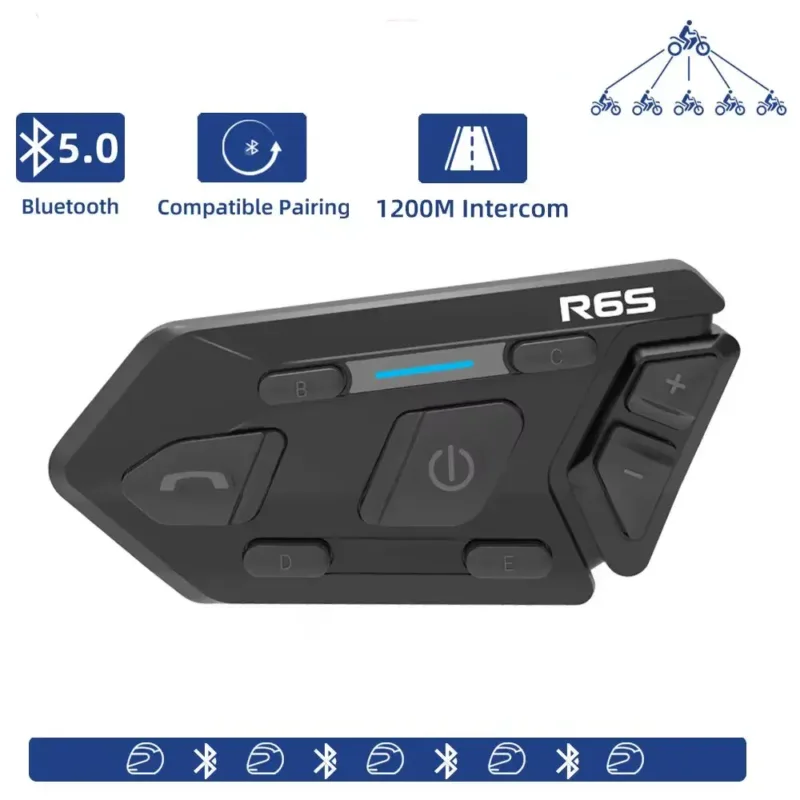 WAYXIN R6S intercom system 1200M range for motorcycle riders