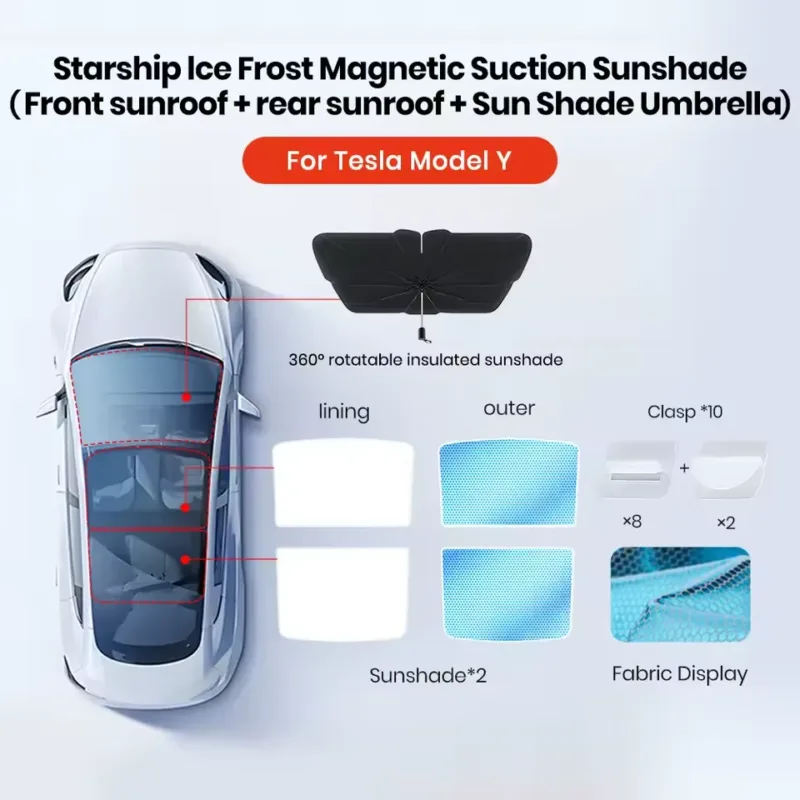 sunshade sleek interior Tesla
