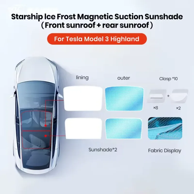 durable Tesla sunshade honeycomb mesh