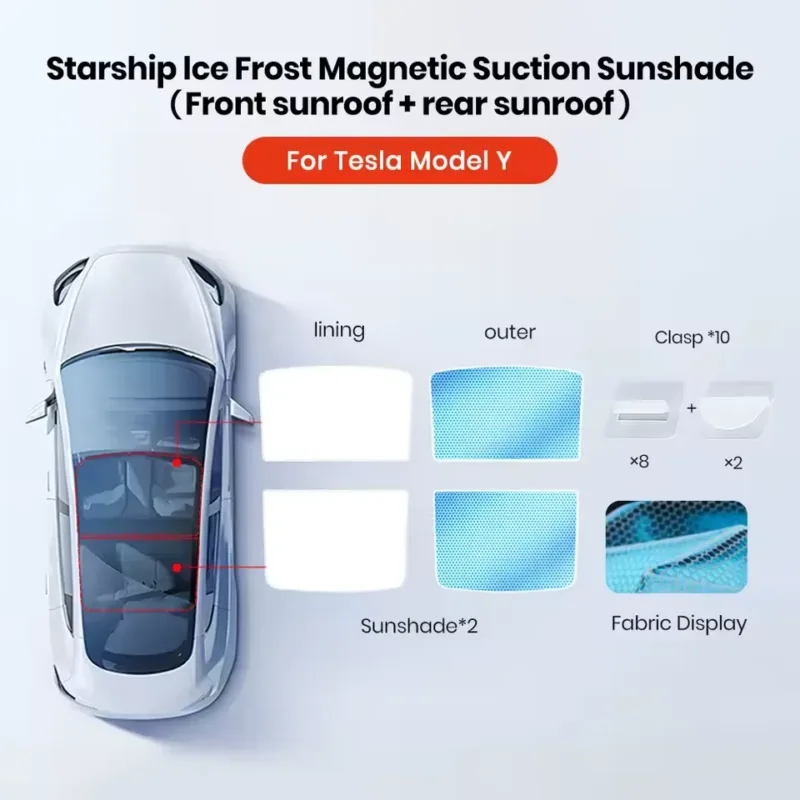 lightweight Tesla sunshade construction