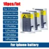 10-piece 0 cycle iPhone replacement battery pack for iPhone 11–14 Pro Max