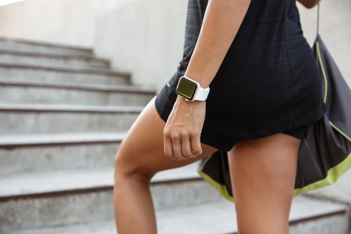 sporty girl walking