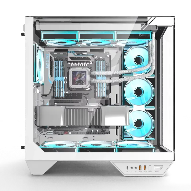 High-airflow Darkflash DY470 case with pre-installed ARGB fans