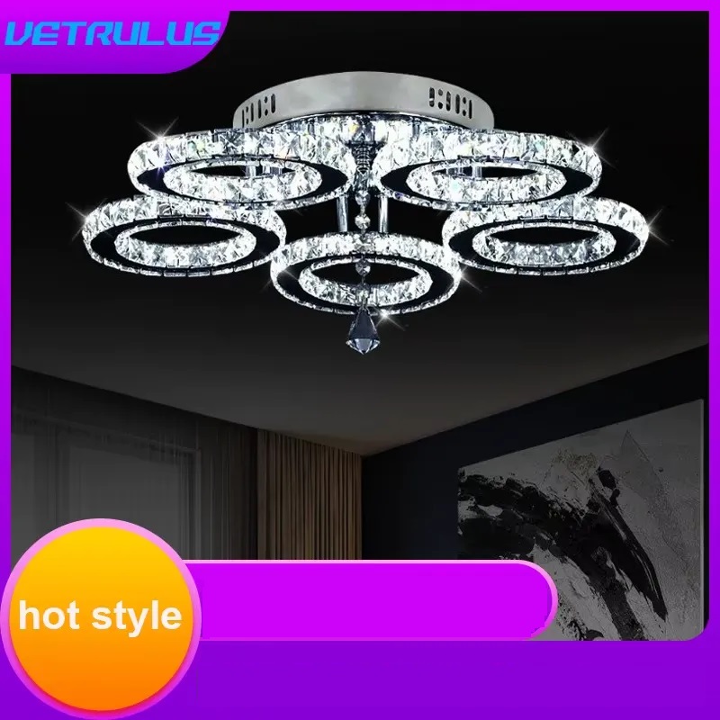 Smart K9 LED Crystal Chandelier in Living Room