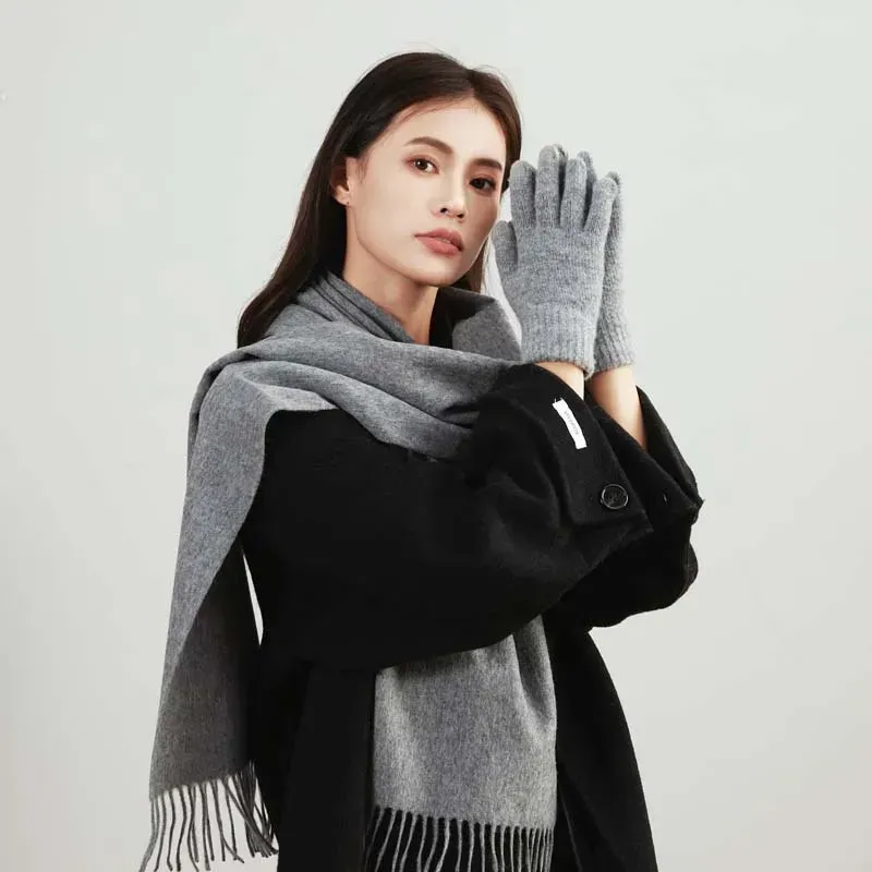Close-up of soft wool scarf fabric texture