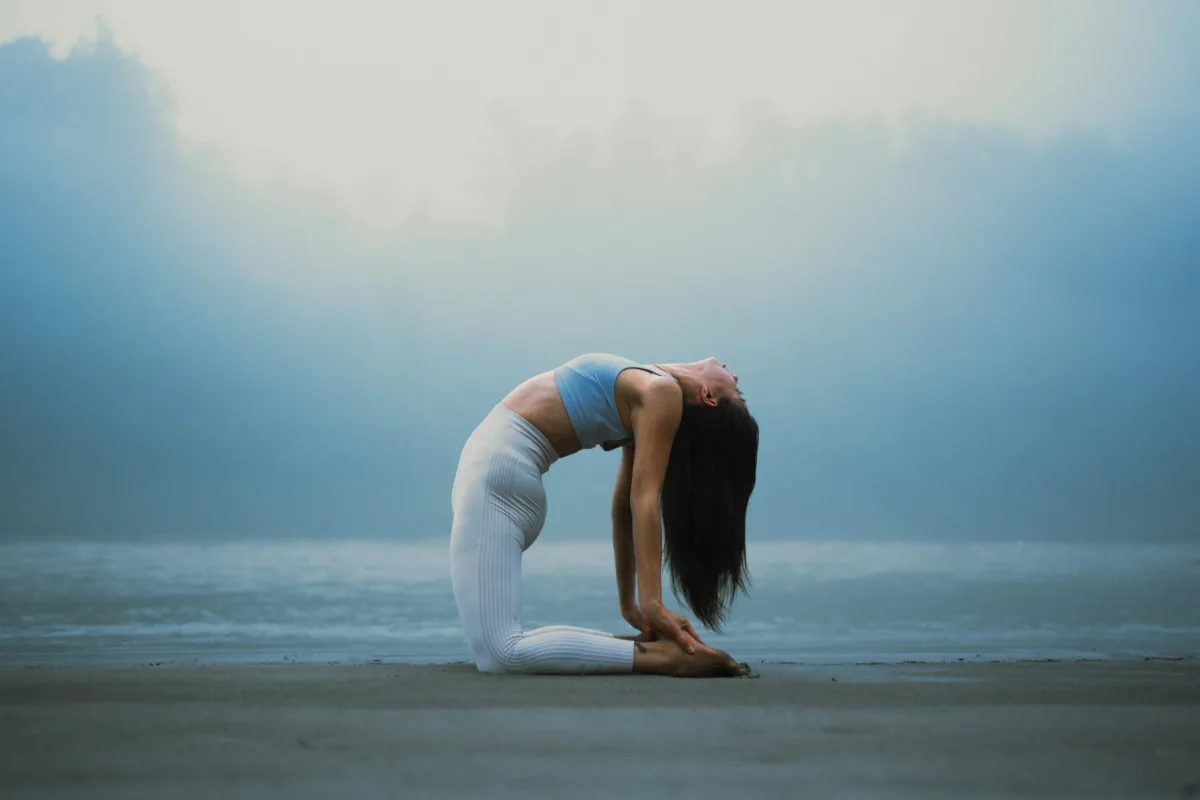 HOT GIRL IS DOING YOGA successful 