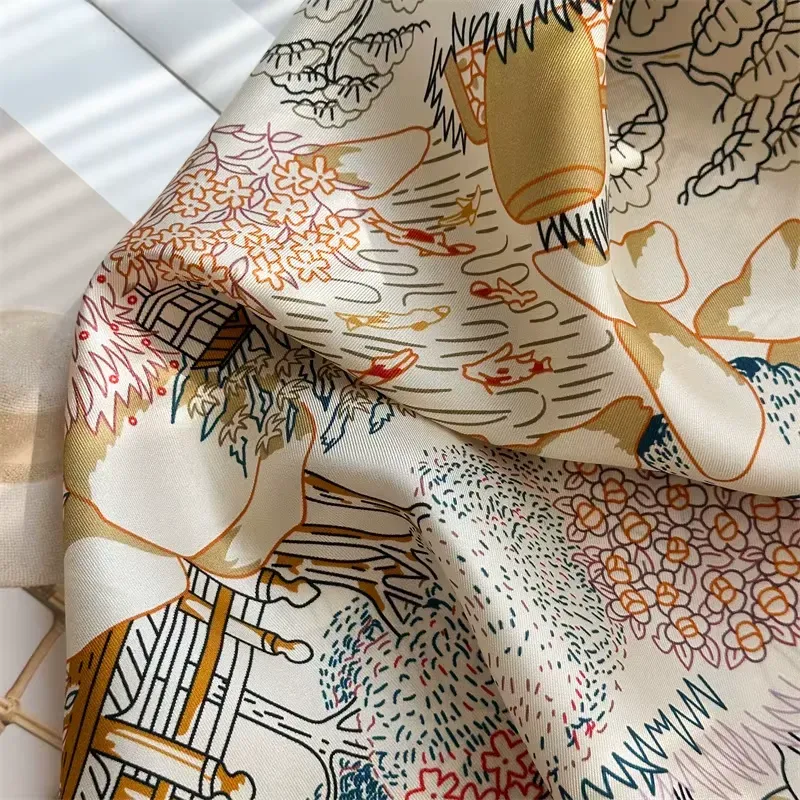 Women Silk Scarf – Luxury Animal Print Bandana and Neck Scarf