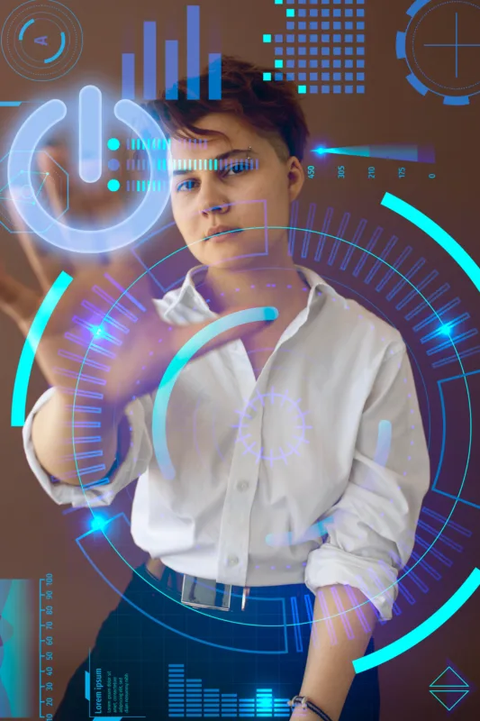 AI and human using