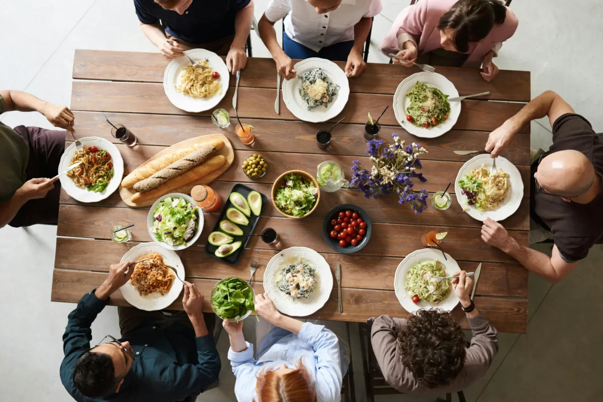 people around dinning table