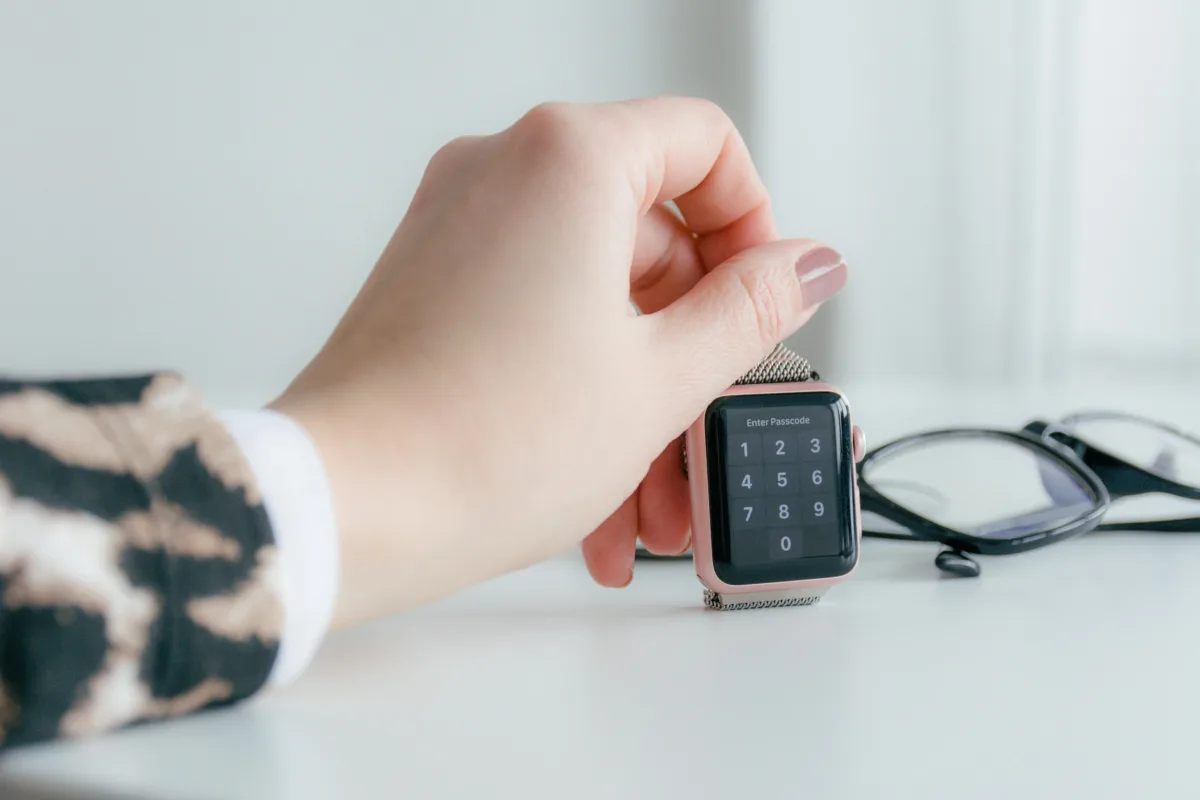 checking the smartwatch