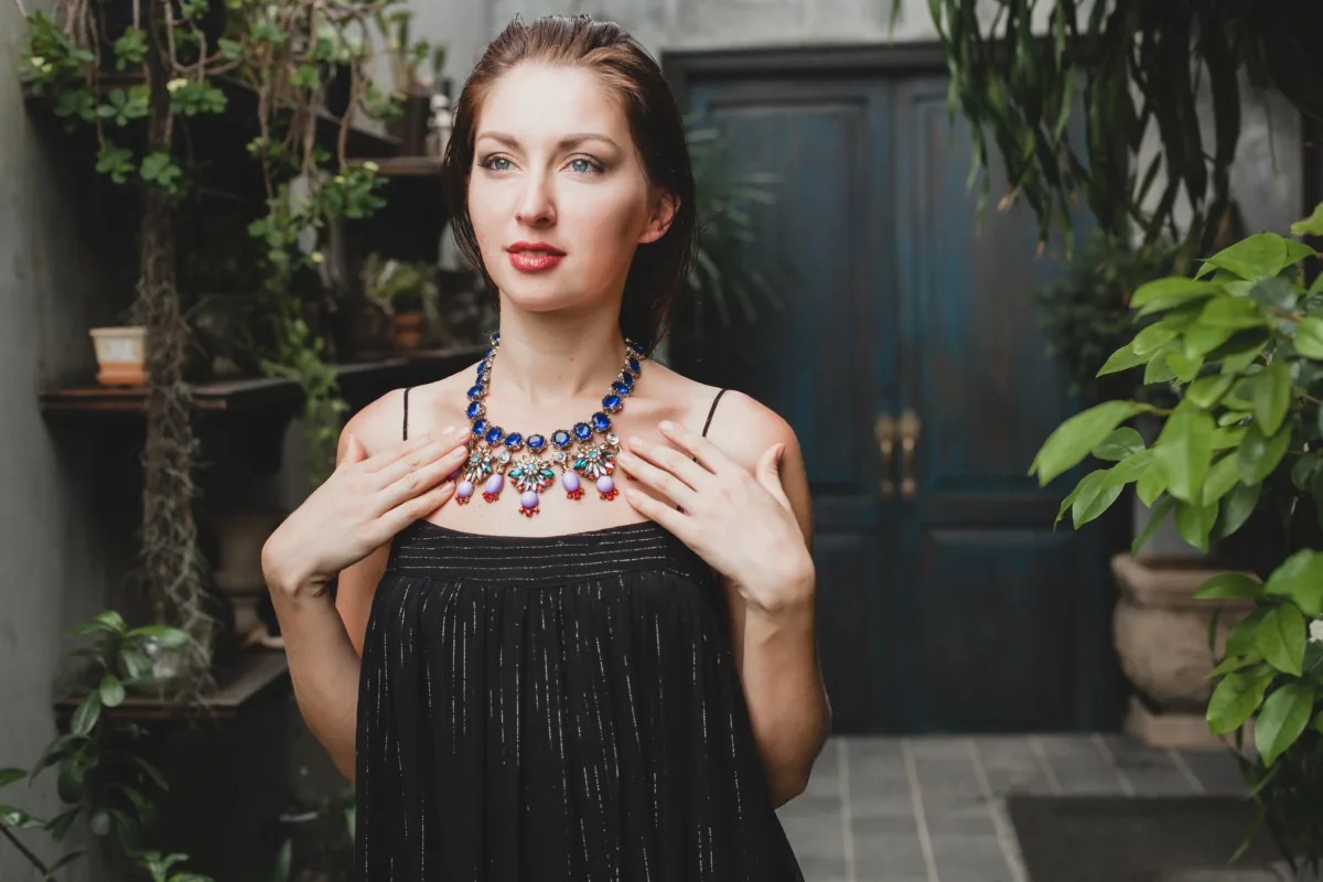 a nice lady with a necklace