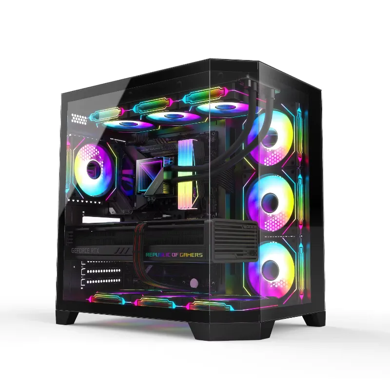 Stylish Ruix OV303 ATX Case with 4 PWM ARGB Fans & Tempered Glass