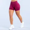 Seamless gym shorts in maroon, offering a bold and supportive design for active wear.