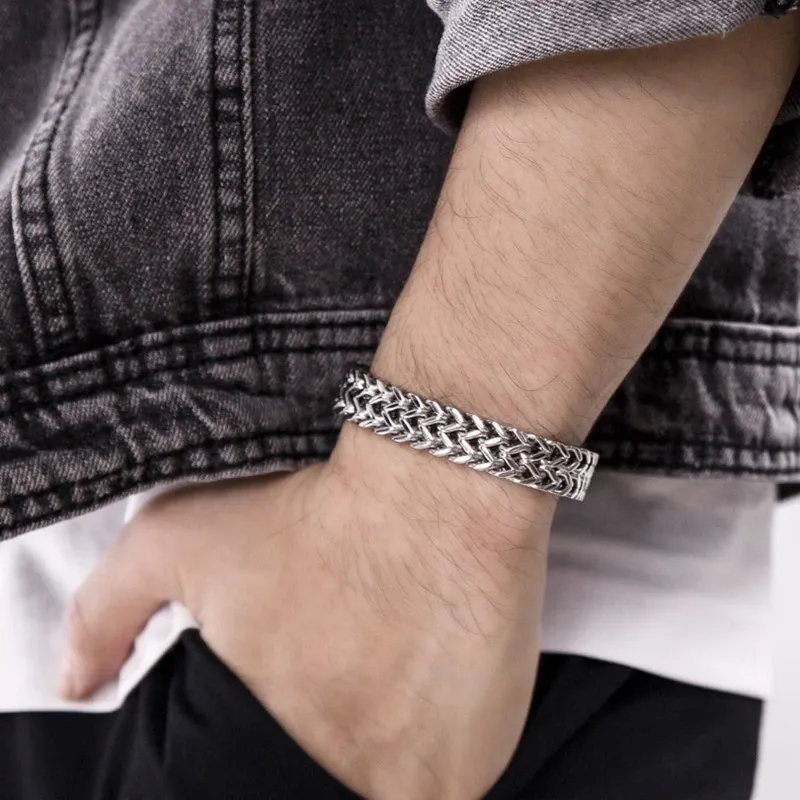 Adjustable Vnox Curb Chain Bracelet – Punk Antique Bracelet for Men
