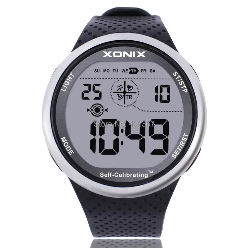 Xonix Men's Sports Watch with digital display on adult male wrist