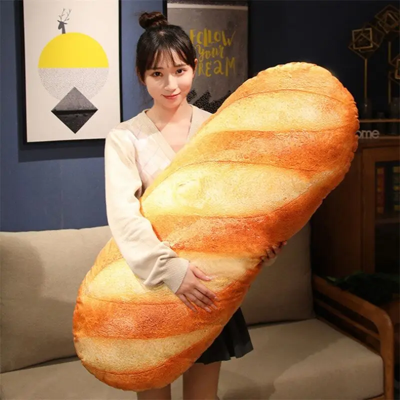 French Bread Pillow Plush - Food Plushie Party Prop & Room Decor