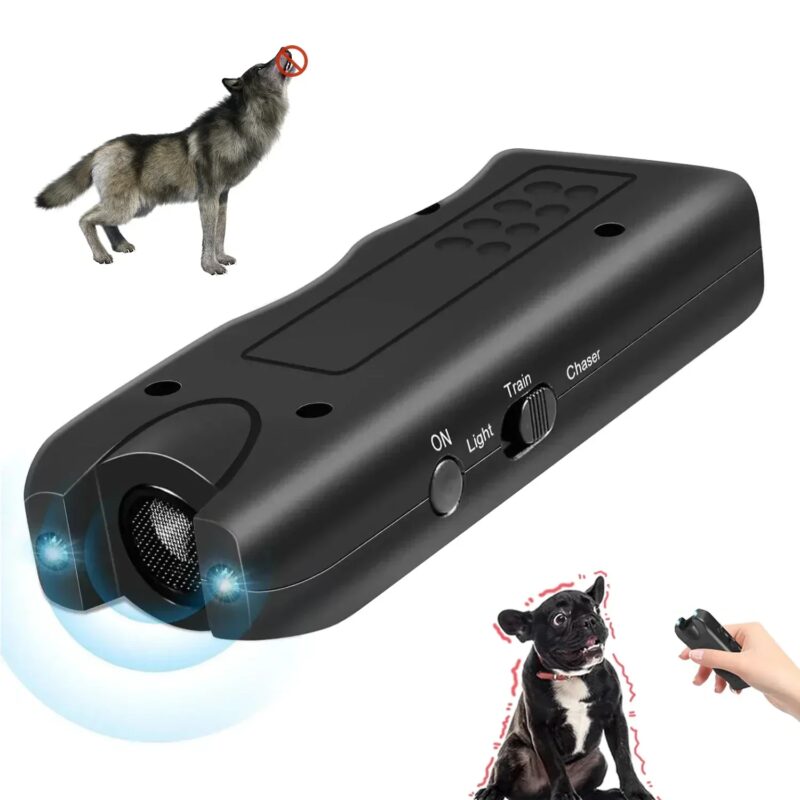 Portable Ultrasonic Dog Repeller - Handheld Anti-Barking 3-in-1 Training Device