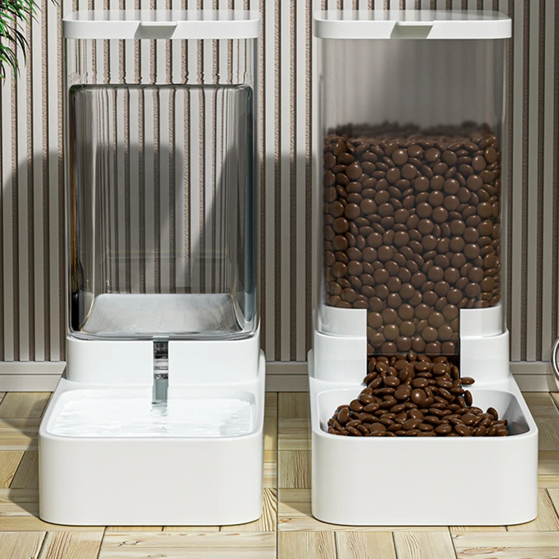 Automatic Dog and Cat Feeder with Water Dispenser - Gravity Food Storage Container