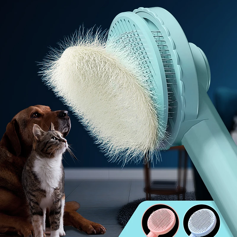 Pet Grooming Brush - Hair Removal Comb for Cats, Dogs, and Puppies