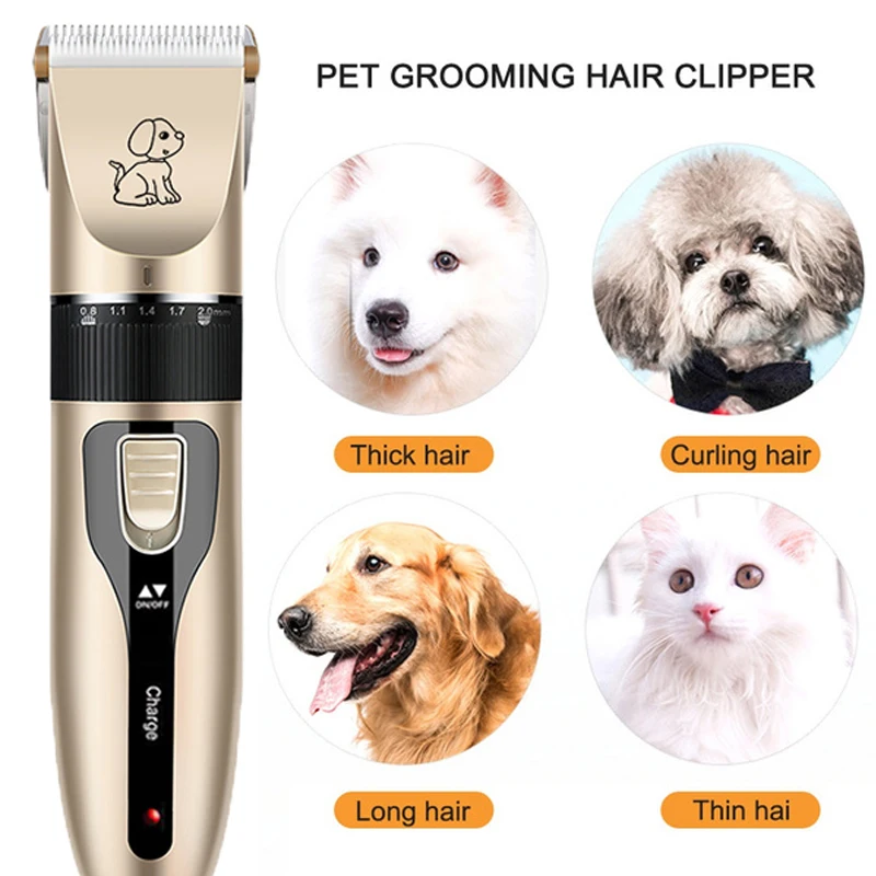 Electric Pet Clipper Grooming Kit - Rechargeable Trimmer for Dogs and Cats