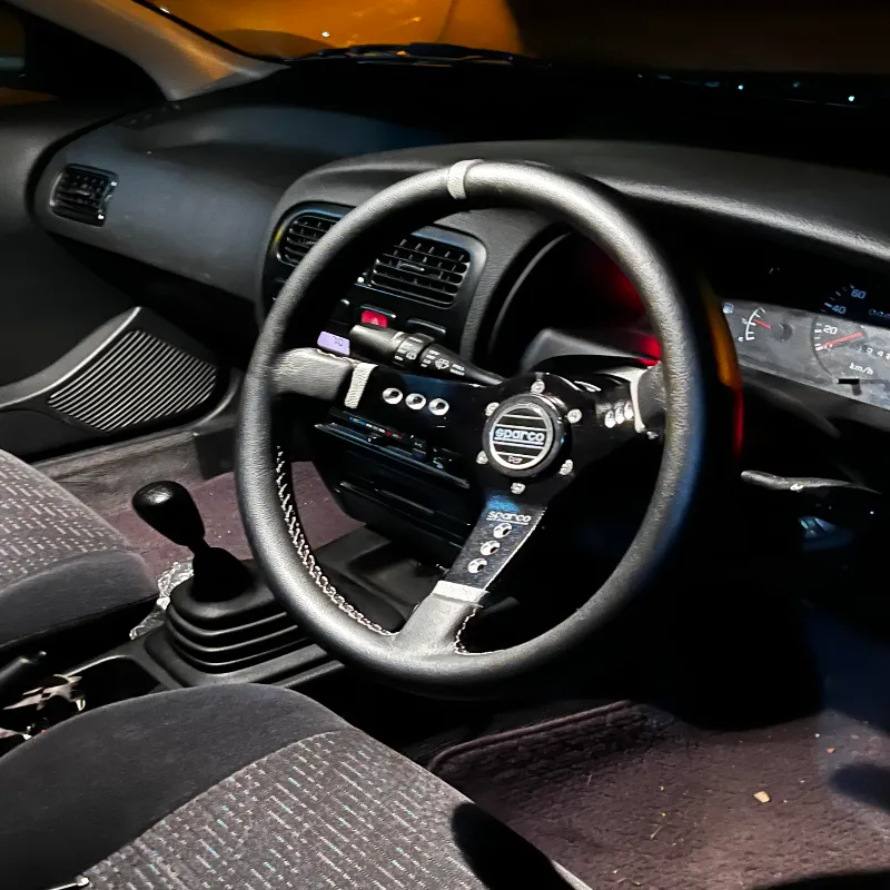 14 Inch Racing Steering Wheel Installed View