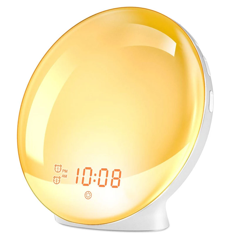 Wake Up Light Alarm Clock with Sunrise Simulation, Dual Alarms, FM Radio, 7 Colors, Snooze & Nightlight