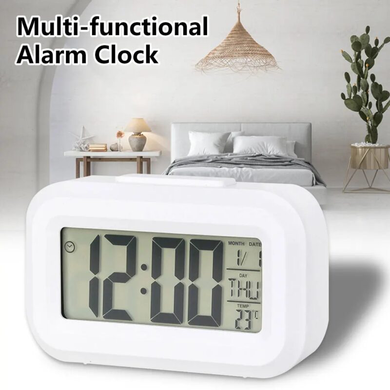 LED Digital Alarm Clock with Snooze, Temperature & Date Display, Backlight, 12/24 Hour Mode