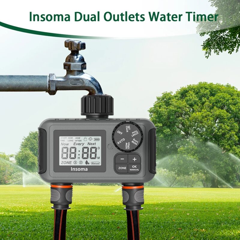 Insoma Dual Outlet Smart Irrigation Timer – Automatic Garden Watering System