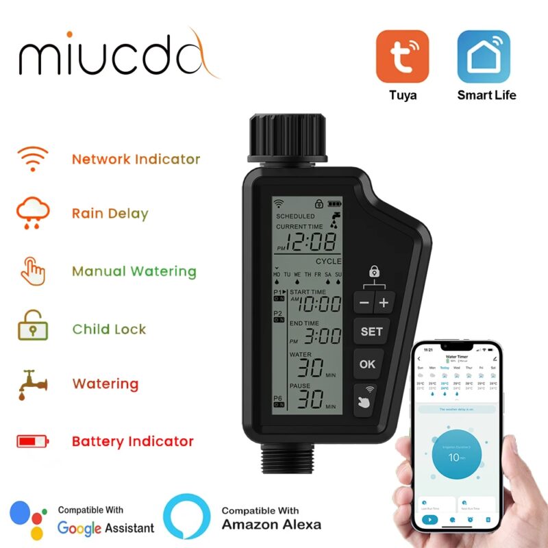 Tuya Smart WiFi Water Timer | Automatic Garden Irrigation with Alexa