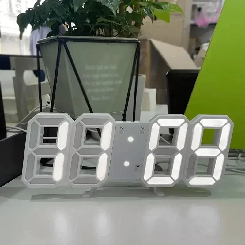 3D LED Digital Wall Clock: Luminous USB Electronic Home Decor
