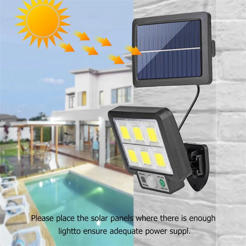 Solar LED Motion Sensor Wall Light - 3 Modes, Waterproof