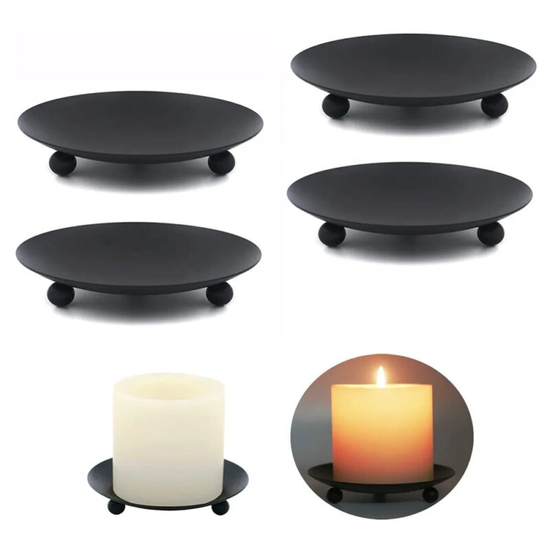 Iron Plate Candle Holder – Decorative Pedestal for Weddings & Parties