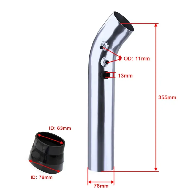 Intake cold air kit with aluminum pipe and filter.