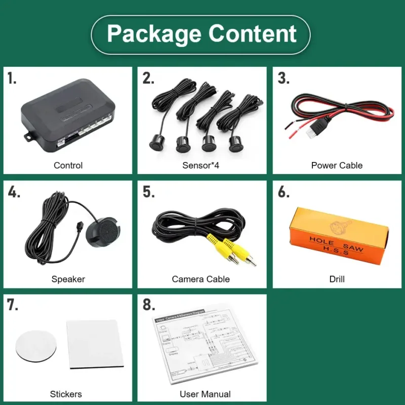 Reversing Sensor Kit Components