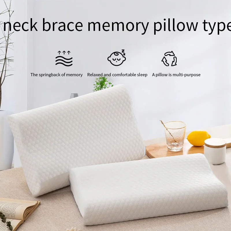 1pc Memory Foam Pillow - Knitted Fabric, Slow Rebound, Temperature Sensing Water Cube Core for Anti-Snoring
