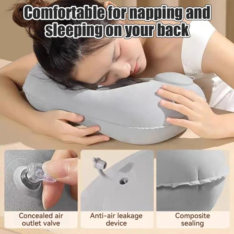 1pc Inflatable U-Shaped Travel Pillow - TPU Pressed, Portable Neck Protection for Outdoor Travel