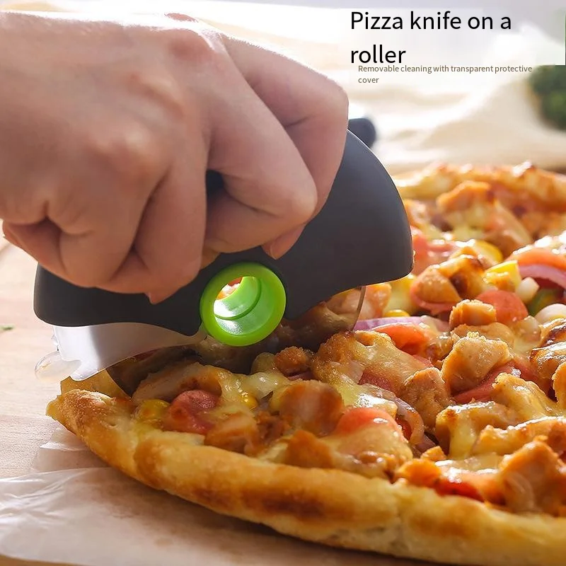 Stainless Steel Roller Cutter – Multi-Purpose Pizza, Cake, Dough Slicing Tool with Sharp Blade