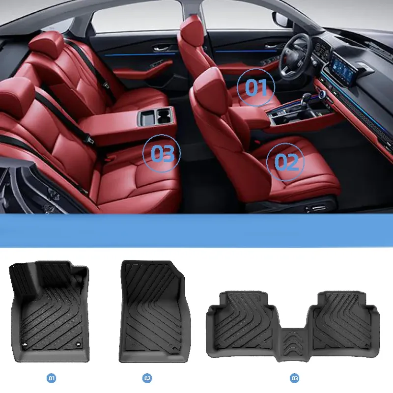 The non-slip backing on a floor mat for Accord, showing the grip texture.