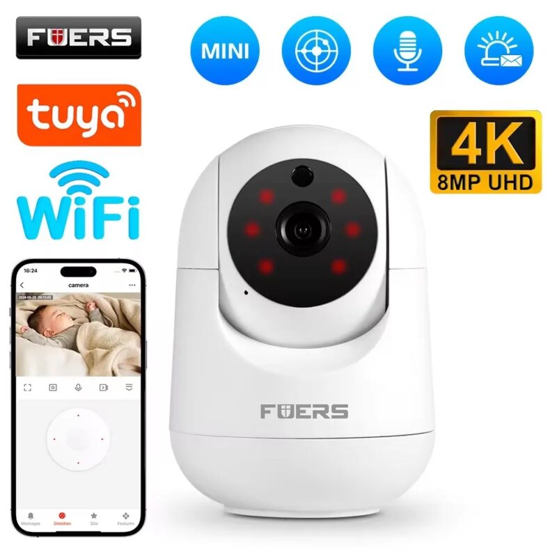 Fuers 5MP WiFi Camera – Tuya Smart Indoor Wireless IP Surveillance with AI Detection and Auto Tracking