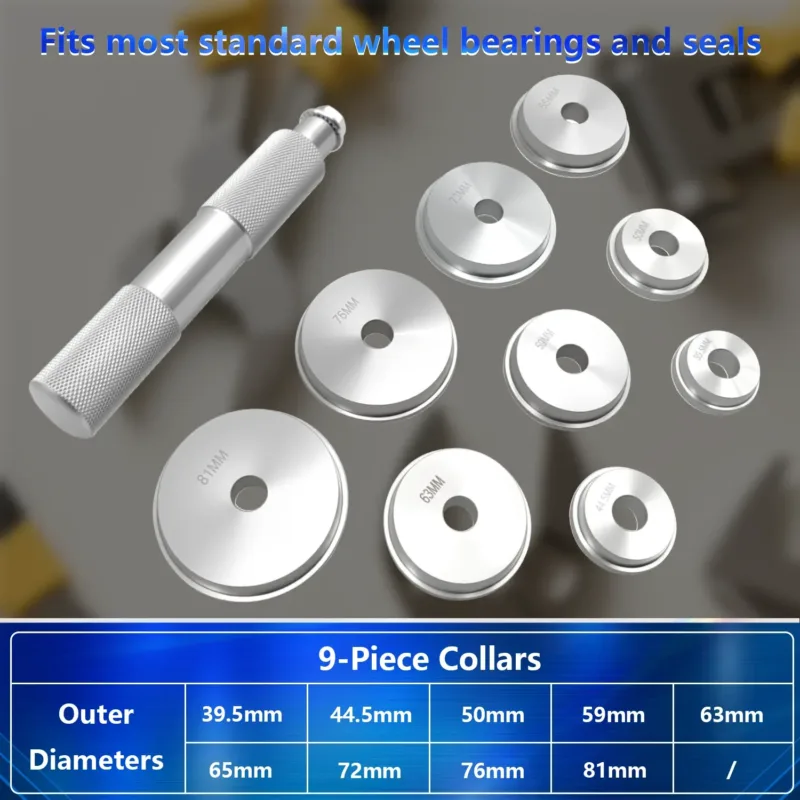 Bearing Hub Tool Kit showing all 10 parts.