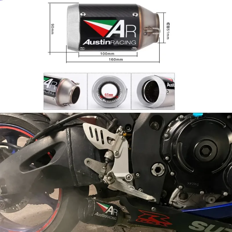 Motorcycle Modified Exhaust Pipe 51mm