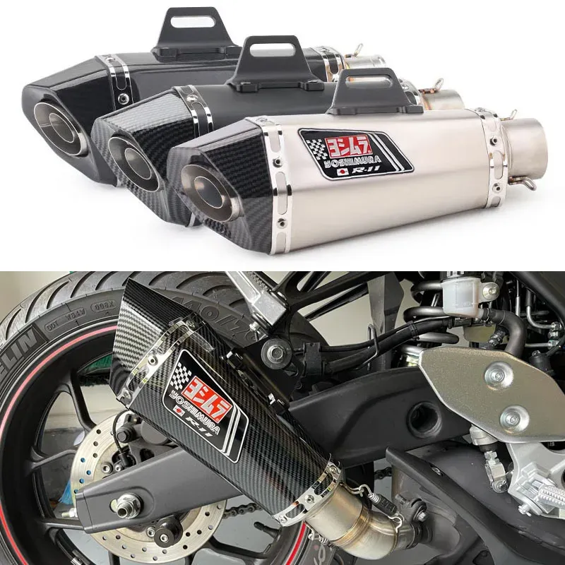 Universal motorcycle exhaust installed on a street bike