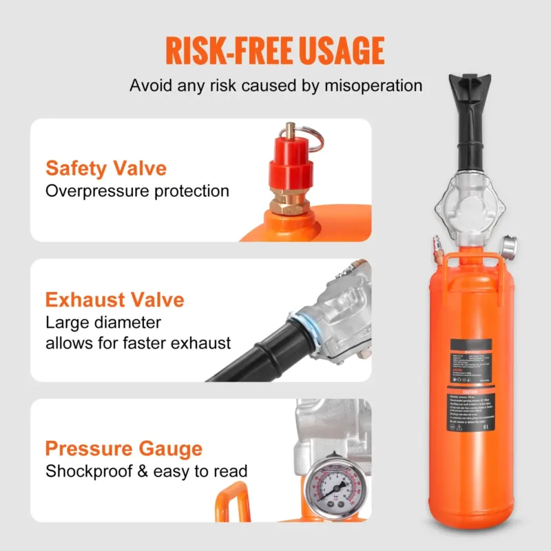 Portable air blaster showing its seamless molding.