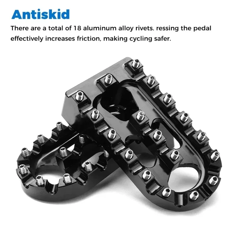 Off-road BMW billet foot pegs with teeth