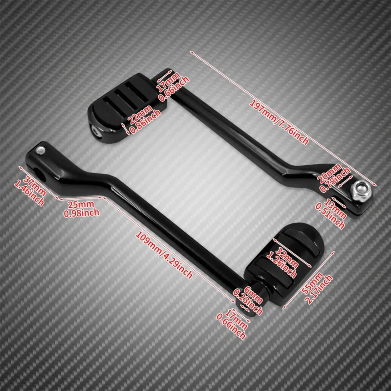 Rear passenger peg heel dimension