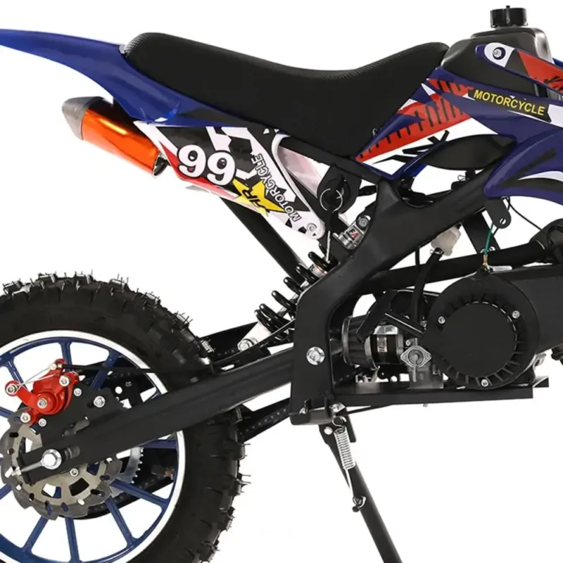Youth off-road bike with disc brakes visible.